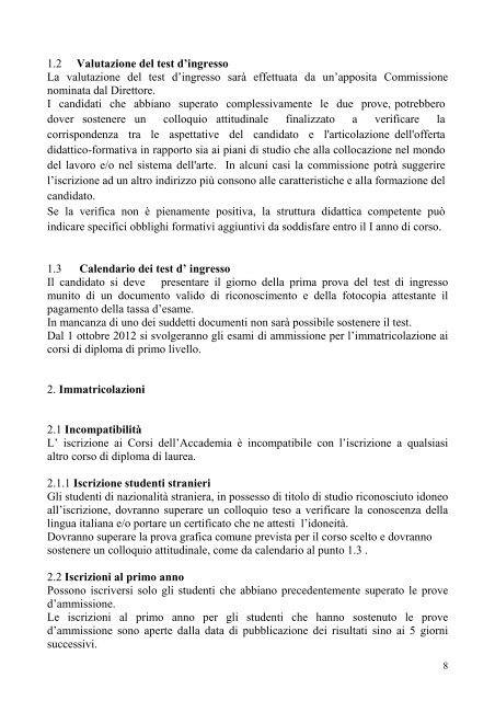 Manifesto degli Studi - Accademia Ligustica di Belle Arti