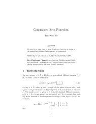 Generalized Zeta Functions