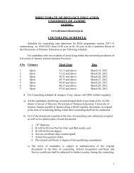 New Counseling Schedule for B.Ed 2011-13 - Directorate of ...