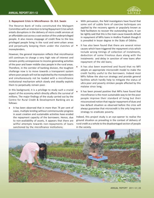 Annual Report 2011-2012 - National Institute of Rural Development