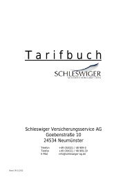 T a r i f b u c h - Schleswiger Versicherungsservice AG