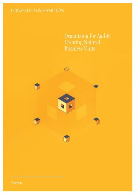 Organizing For Agility Creating Natural Business Units Booz