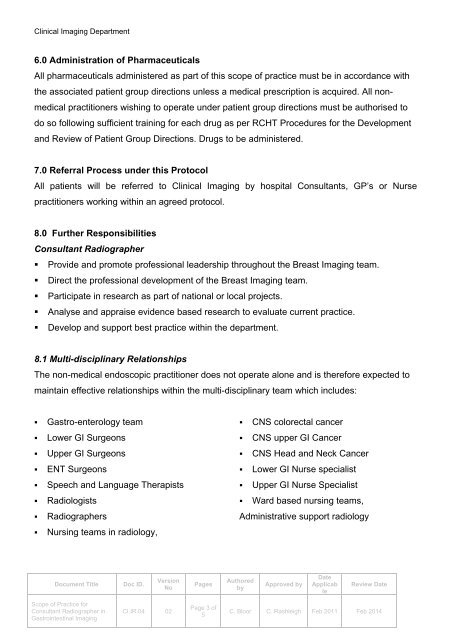 Scope Of Practice For Consultant Radiographer In Gastrointestinal ...