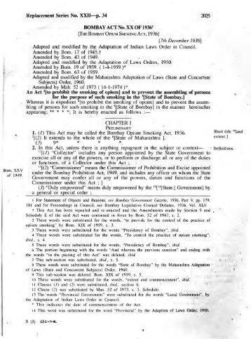 Opium Smoking Act, Bombay 1936 - Bombay High Court