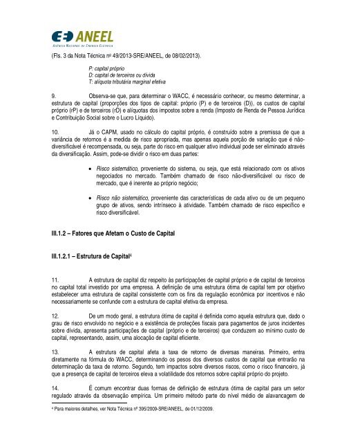 Nota TÃ©cnica nÂº 49/2013-SRE/ANEEL