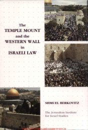 temple mount western wall israeli law - The Jerusalem Institute for ...