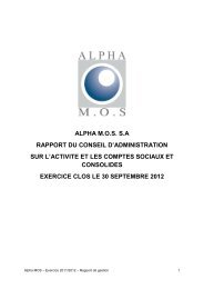 Rapport de gestion - Alpha MOS