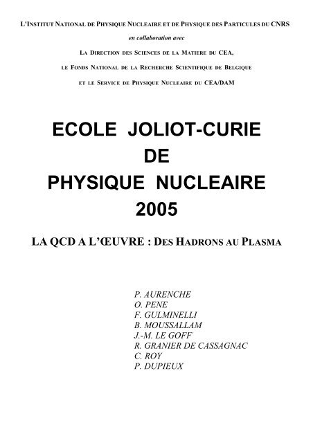 LA QCD A L'OEUVRE : des hadrons au plasma - Cenbg - IN2P3