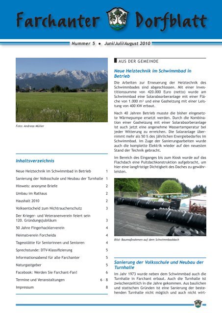 Farchanter Dorfblatt Gemeinde Farchant