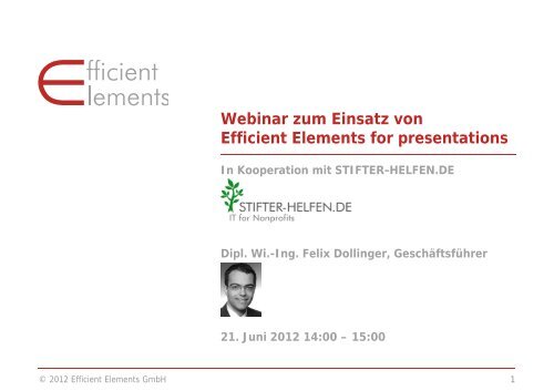 Was ist Efficient Elements for presentations? - Stifter-helfen.de
