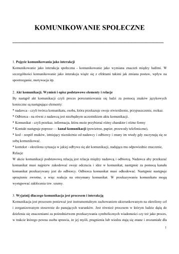 komunikowanie społeczne