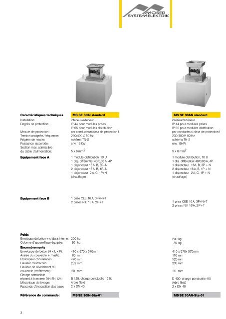 MS SE Vue d'ensemble Types standards Bornes escamotables ...