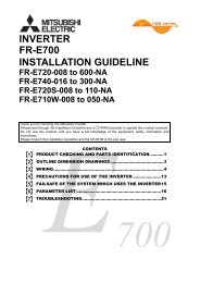 FR-E700-NA INSTALLATION GUIDELINE - Arrow Speed Controls