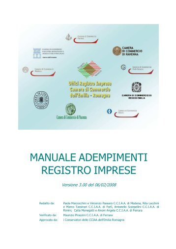 MANUALE ADEMPIMENTI REGISTRO IMPRESE - Camera di ...