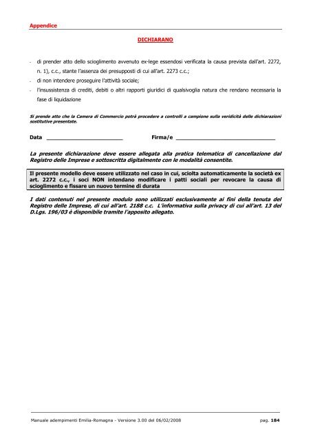 MANUALE ADEMPIMENTI REGISTRO IMPRESE - Camera di ...