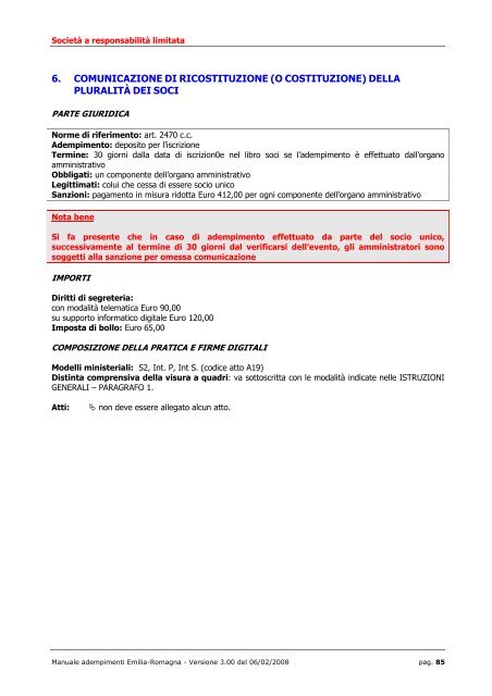 MANUALE ADEMPIMENTI REGISTRO IMPRESE - Camera di ...