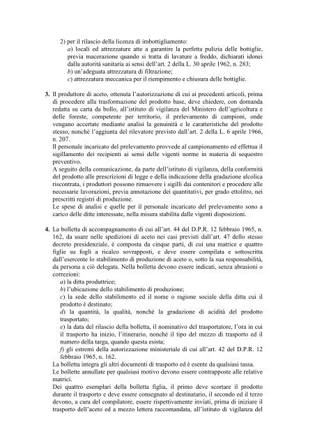 Norme di attuazione del D.P.R. 12 febbraio 1965, n. 162, in ... - Ismea