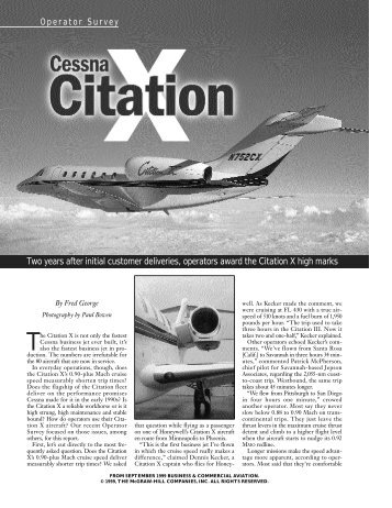 Operator Survey: Cessna Citation X - CompAir Logo