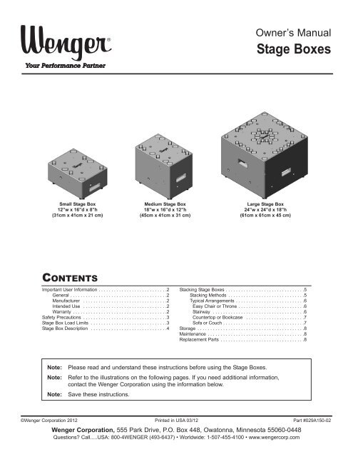 Stage Boxes - Wenger Corporation