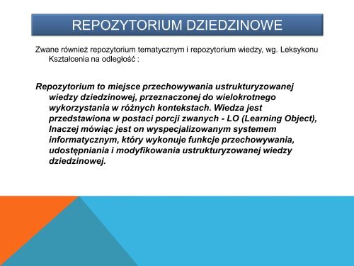 Polskie repozytoria dziedzinowe.pdf - Informacja w Åwiecie cyfrowym