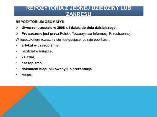 Polskie repozytoria dziedzinowe.pdf - Informacja w Åwiecie cyfrowym