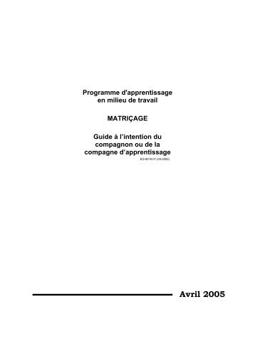 Guide du compagnon en matriÃ§age (PDF, 544.6 ko)