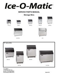 SERVICE PARTS MANUAL Storage Bins - Ice-O-Matic