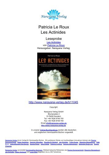 Patricia Le Roux Les Actinides