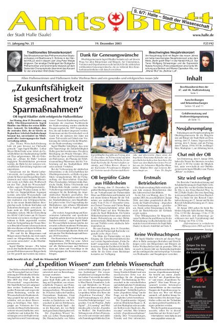 Amtsblatt 25 vom 19.12.2003 - Stadt Halle (Saale)