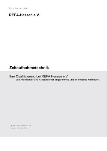 Zeitaufnahmetechnik - REFA Hessen eV