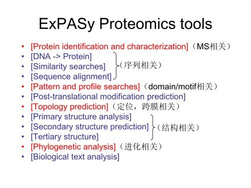 ExPASy使用初探 - abc - 北京大学