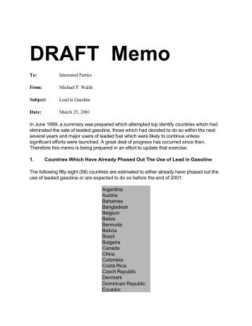 memo drafts