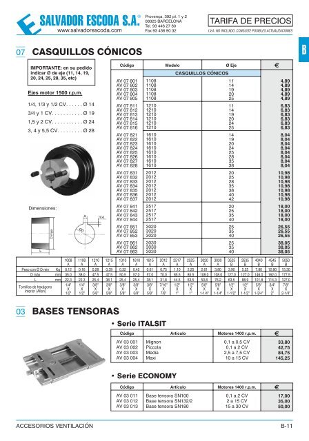 Accesorios Ventilación - Salvador Escoda SA