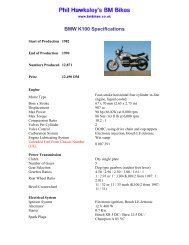 BMW K100 Specifications - BM Bikes, BMW Motorcycle Information