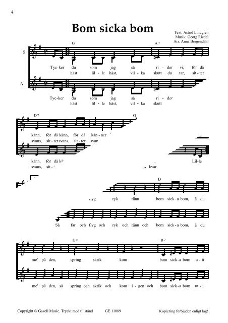 Visa utdrag (PDF) - Gehrmans MusikfÃ¶rlag