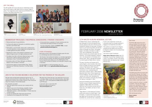 Friends of the Gallery newsletter - February 2008 - Auckland Art ...