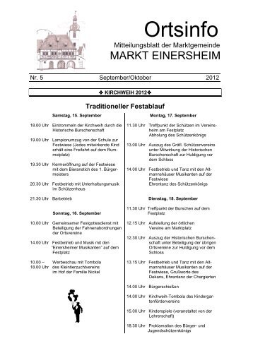 Traditioneller Festablauf - Markt Einersheim