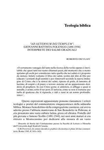 "Ad aeternum Dei templum": Giovanni Battista ... - Roberto Osculati