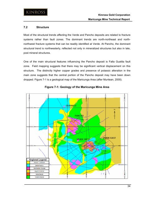 Technical Report for the Maricunga Gold Mine - Kinross Gold