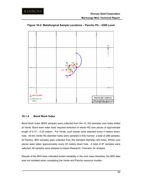 Technical Report for the Maricunga Gold Mine - Kinross Gold