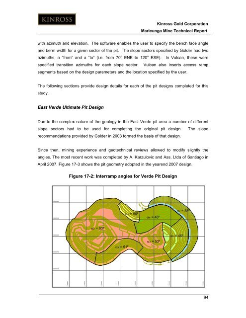 Technical Report for the Maricunga Gold Mine - Kinross Gold