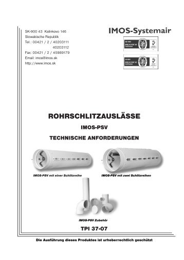 ROHRSCHLITZAUSLÃƒÂ„SSE - IMOS-Systemair sro