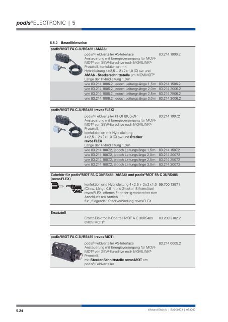 Systemhandbuch podis - Wieland Electric