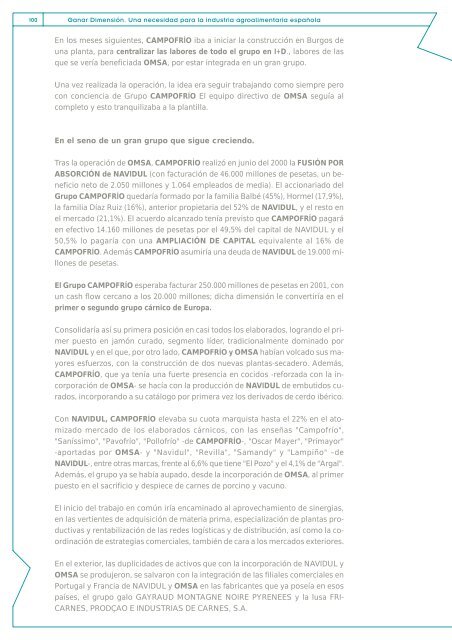 La industria alimentaria. Ganando dimensiÃ³n para competir