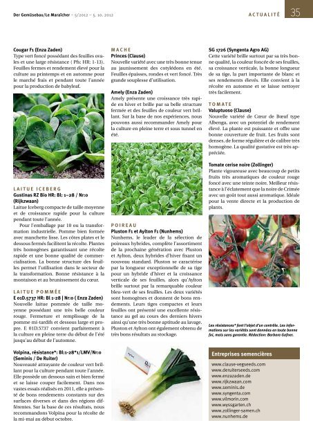 Gemüsebau Ausgabe 5 / 2012 - eppenberger-media gmbh