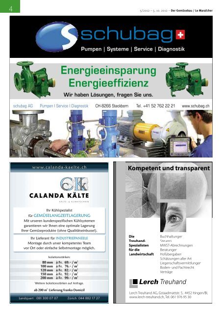 Gemüsebau Ausgabe 5 / 2012 - eppenberger-media gmbh