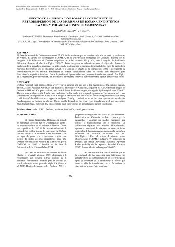 efecto de la inundaciÃ³n sobre el coeficiente de retrodispersiÃ³n de ...