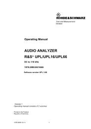 R&SÂ®UPL Operating Manual - Rohde & Schwarz