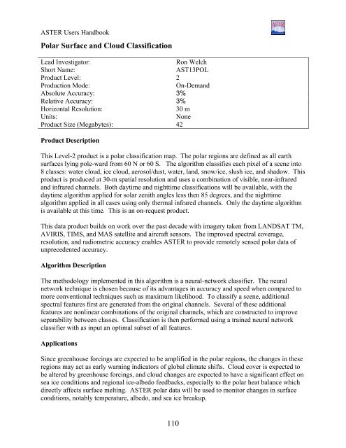 ASTER User's Guide - NASA