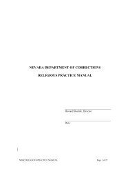 nevada department of corrections religious practice manual